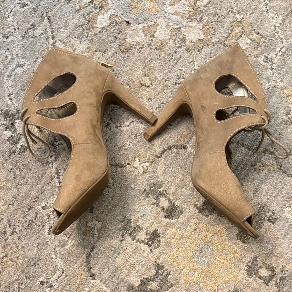 a.n.a Tan Cutout Women's Heels